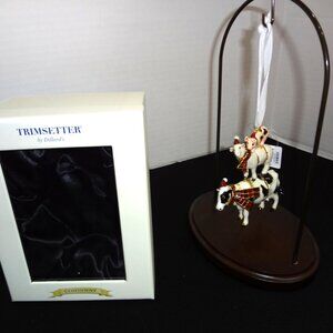 Trimsetter Cloisonne Farm Animal Ornament, Cow, Sheep, and Pig stacked.